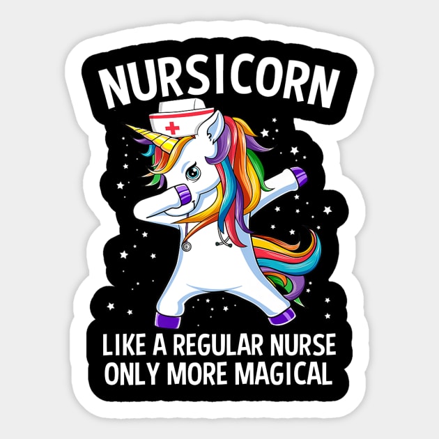 Dabbing Unicorn Nursicorn Funny Nurse Sticker by Namio